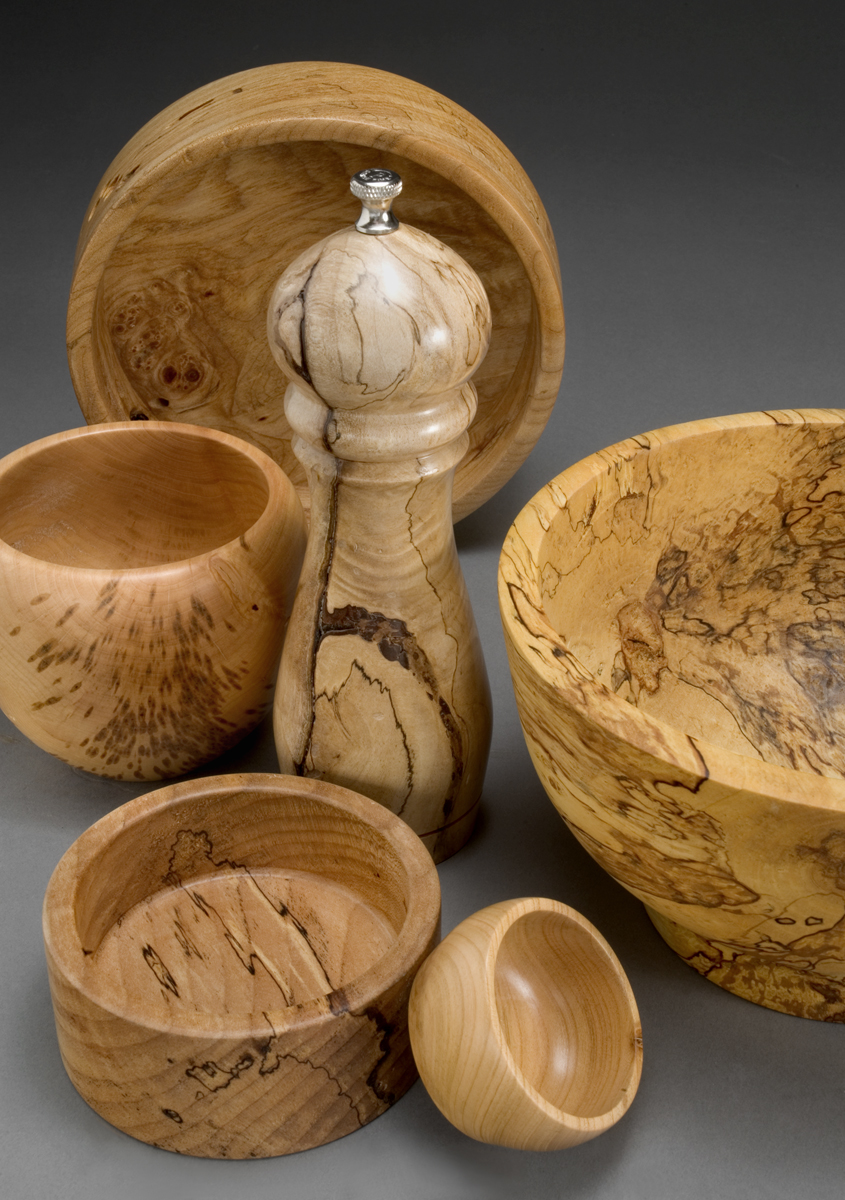 Burl Bowl and Pepper Grinder